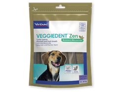 VIRBAC. Veggiedent ZEN. Tyggestænger til hunde. M hunde mellem 10-30 kg. 6 poser a 15 STK